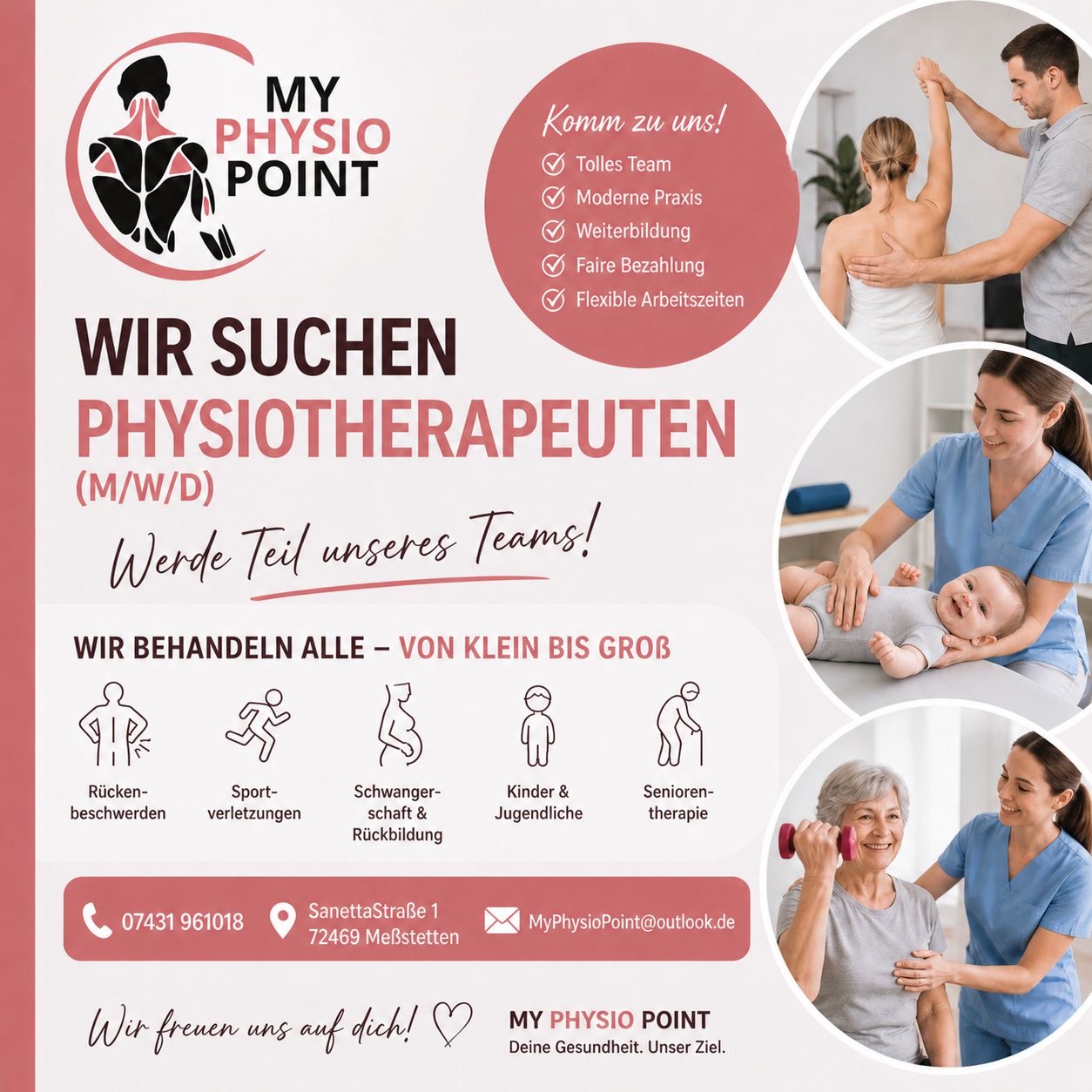 Wir suchen Physiotherapeuten